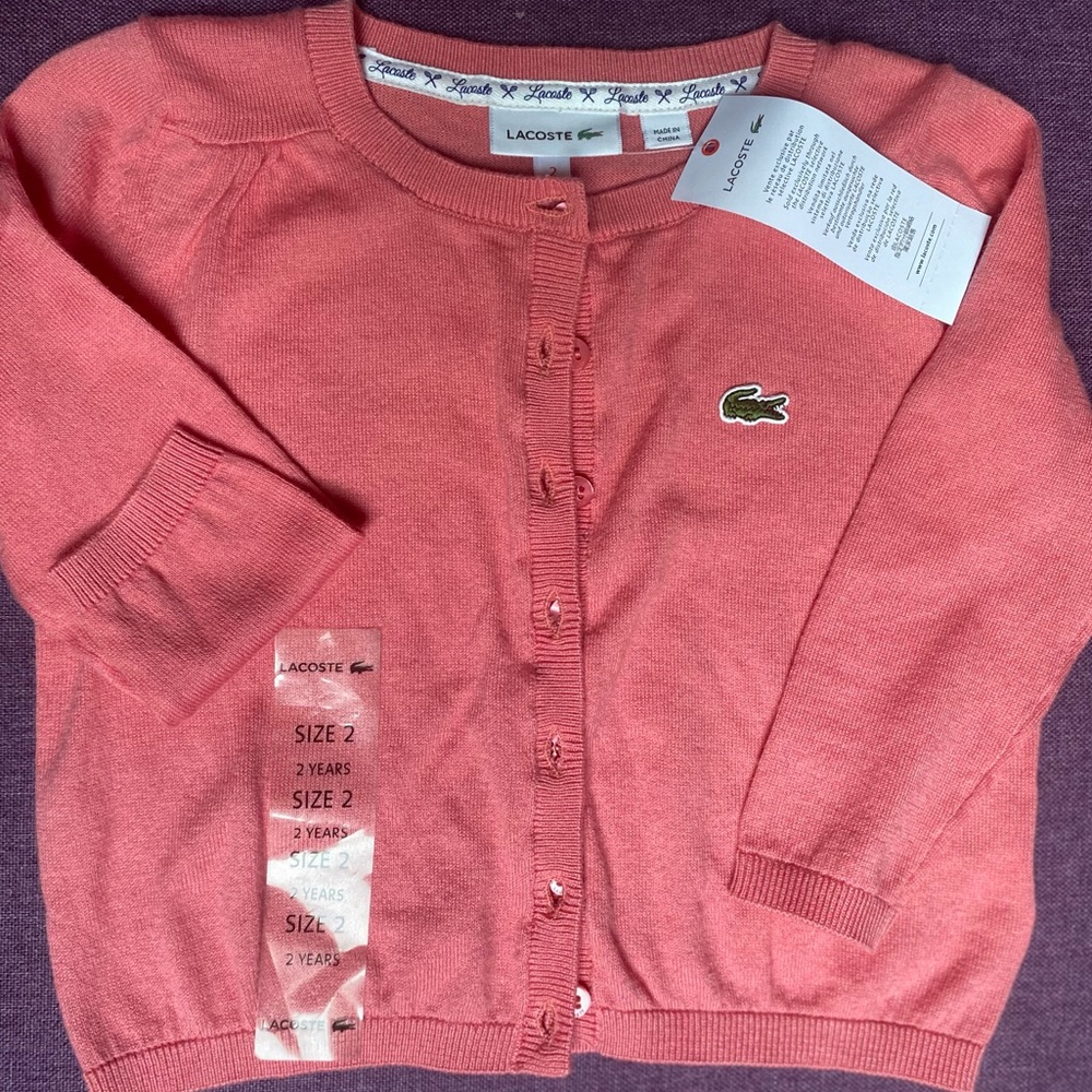 Lacoste Toddler girls Pink Cardigan 2T